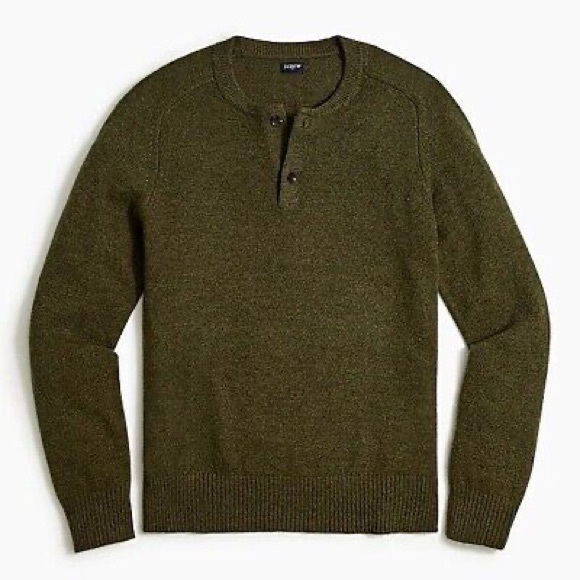 NWT J.Crew Factory Men's Lambswool-Blend Henley Sweater - Picture 4 of 9